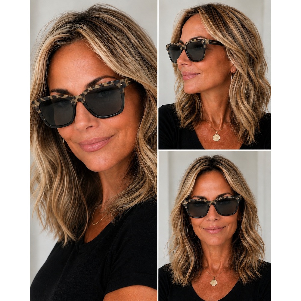 DIFF Eyewear Grey Tortoise Shell Square Sunglasses with Protective Case